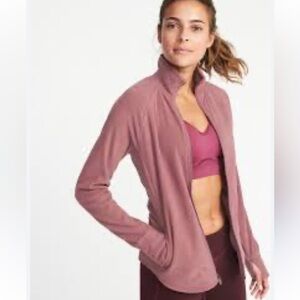 Old Navy Semi-fitted Active Mauve Full-Zip Fleece Jacket